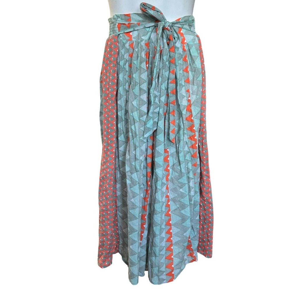 Anthropologie Feather and Bone Demetria Pants Sz M Blue Boho Gypsy Hippie Gaucho